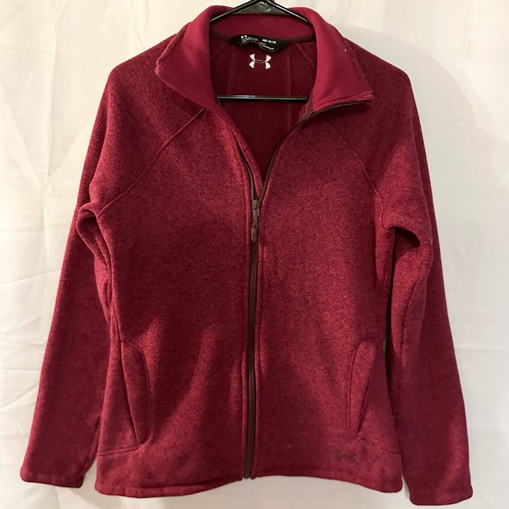 Under Armour Cold Gear Fleece Zip Up Size Medium Plum